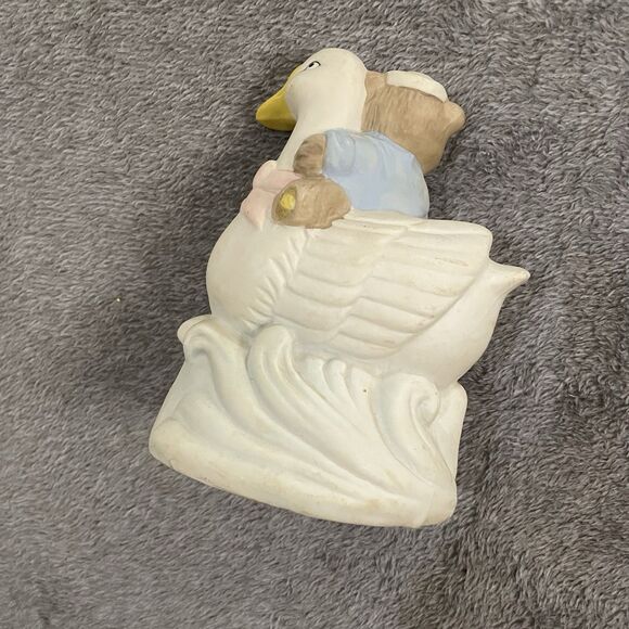 Vintage Night Light Teddy Bear Sailor Riding on Swan in Water Arimark Taiwan - Picture 6 of 10